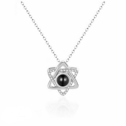 Star of David Photo Necklace - With Custom Photo